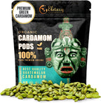 Eletary Premium Organic Guatemalan Green Cardamom Pods (4 oz) - Four Premium Green, All Natural, Vegan, Gluten-Free, Non-GMO - Flavor Enhancer Ideal for Indian Cuisine, Baking, Meat, Coffee & Tea
