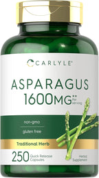 Carlyle Asparagus Supplement | 250 Powder Capsules | Non-GMO and Gluten Free Formula | High Potency Traditional Herb Extract