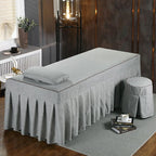 Massage Table Skirt with Breath Hole Soft Massage Bed Cover with Skirt Spa Bed Cover with 4 Corner Elastic Band Massage Table Bed Sheet Square Round Head,Grey,70 * 185cm(T)