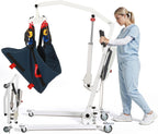Electric Patient Lift, Foldable Patient Lift for Home Use, Portable Electric Patient Transfer Lift, 500lbs Electric Body Transfer Lift w/Commode Sling, Installation Free,Emergency Stop