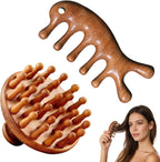 2 Pcs Bamboo Scalp Massager Stress,Wooden Scalp Massager Comb,Hair Growth,Scalp Massage Tool,Hair Massager Scalp Relief, Portable Head Massage Tool with Ergonomic Design