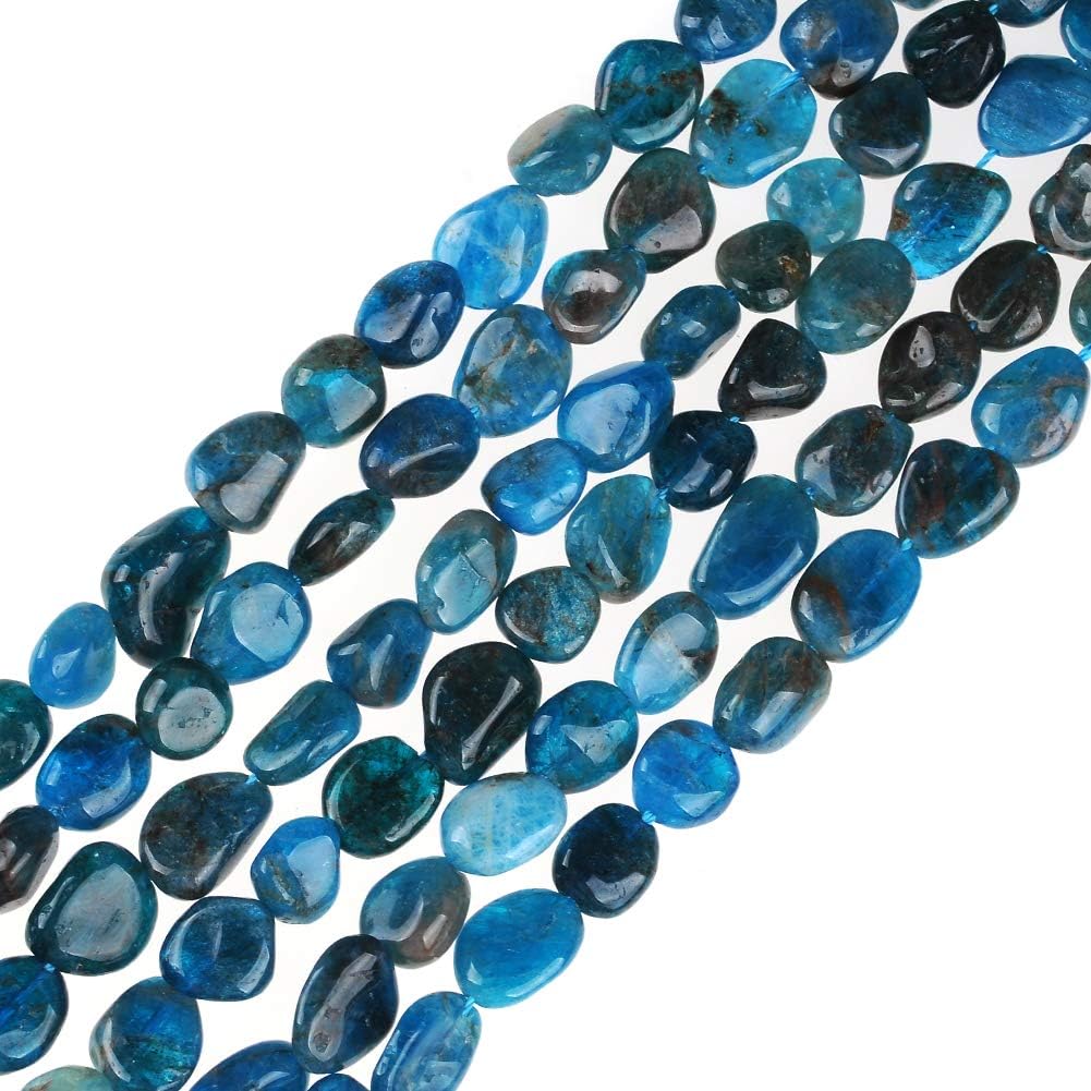 8x10MM Natural Irregular Citrines Agates Amazonite Tiger Eye Carnelian Lapis Gemstone Gravel Loose Stone Beads for DIY Jewelry Making Bracelets (Apatite)