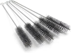 Utoolmart Wire Tube Brushes, Stainless Steel Bottle Bristle Cleaning Spiral Power Pipe Brush, 1.0-inch Diameter 12-inch Long-Handle Cleaner for Auto Parts, Bottles, Tubes, Keyboards,Glass 5pcs