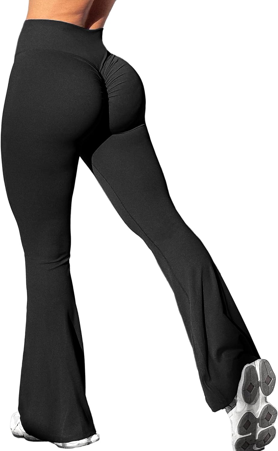 OZICERD Bootcut Flare Leggings for Women Tummy Control High Waist Crossover Scrunch Butt Leggings Wide Leg Yoga Pants Black