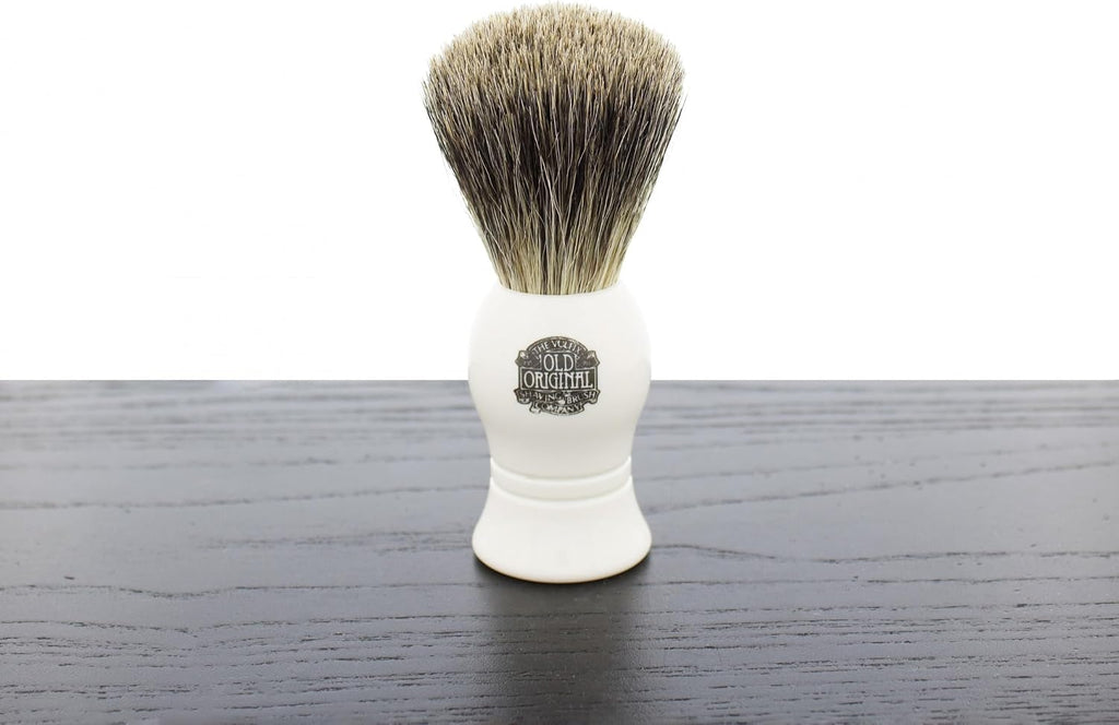 Vulfix 1000A Pure Badger Shaving Brush, Faux Ivory