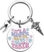 Dental Assistant Accessories Dental Hygienist Gifts Dentist Assistant Keychain Dentist Appreciation Gifts for Women Friends Coworkers Birthday Thanksgiving Christmas Gift Teeth Themed Keyring