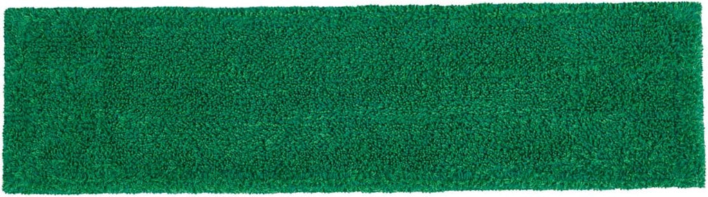 Rubbermaid Commercial Products 18 inch Adaptable Flat Mop Microfiber Pad Green for Janitorial/Professional Cleaners and Light-Duty Cleaning/Mopping with Tab/Pocket Functions
