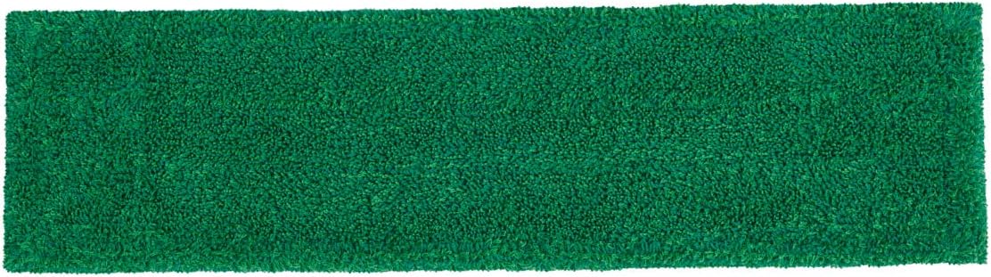 Rubbermaid Commercial Products 18 inch Adaptable Flat Mop Microfiber Pad Green for Janitorial/Professional Cleaners and Light-Duty Cleaning/Mopping with Tab/Pocket Functions