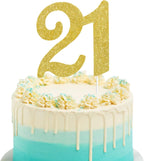 Numbrer 21 Cake Topper for Happy 21th Birthday or Anniversary Party Decoration Supplies