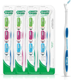 GUM Proxabrush Permanent Handle Refills - Compatible with Go-Betweens Interdental Brushes - Floss Picks for Teeth, Braces, and Implants (Pack of 4)