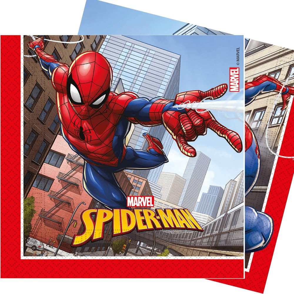 Procos - Folat Napkins FSC Spider-Man 33x33cm-20 Pieces, Multicolor (93865P)