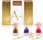 AGRARIA Into The Woods PetiteEssence Collection, Handmade Sola Flower Reed Diffuser Set of 3, Luxury Home Fragrance Scented Oil Diffuser Gift Set