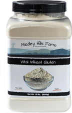 Vital Wheat Gluten By Medley Hills Farm 1.5 lbs. in Reusable Container - High in Protein - Vegan - Non GMO - Keto Friendly - Make Seitan - Great Vital Wheat Gluten for Bread Making