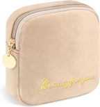 Flannel Sanitary Napkin Storage Bags for Women Portable Period Kit Menstrual Cup Pouches Feminine Pad Holder Tampons Collect Bags with Zipper Khaki