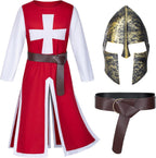 TOKYO REVENGERS Medieval Renaissance Crusader Knight Tunic Templar Robe Halloween Cosplay Warrior Costume Mask Belt Set