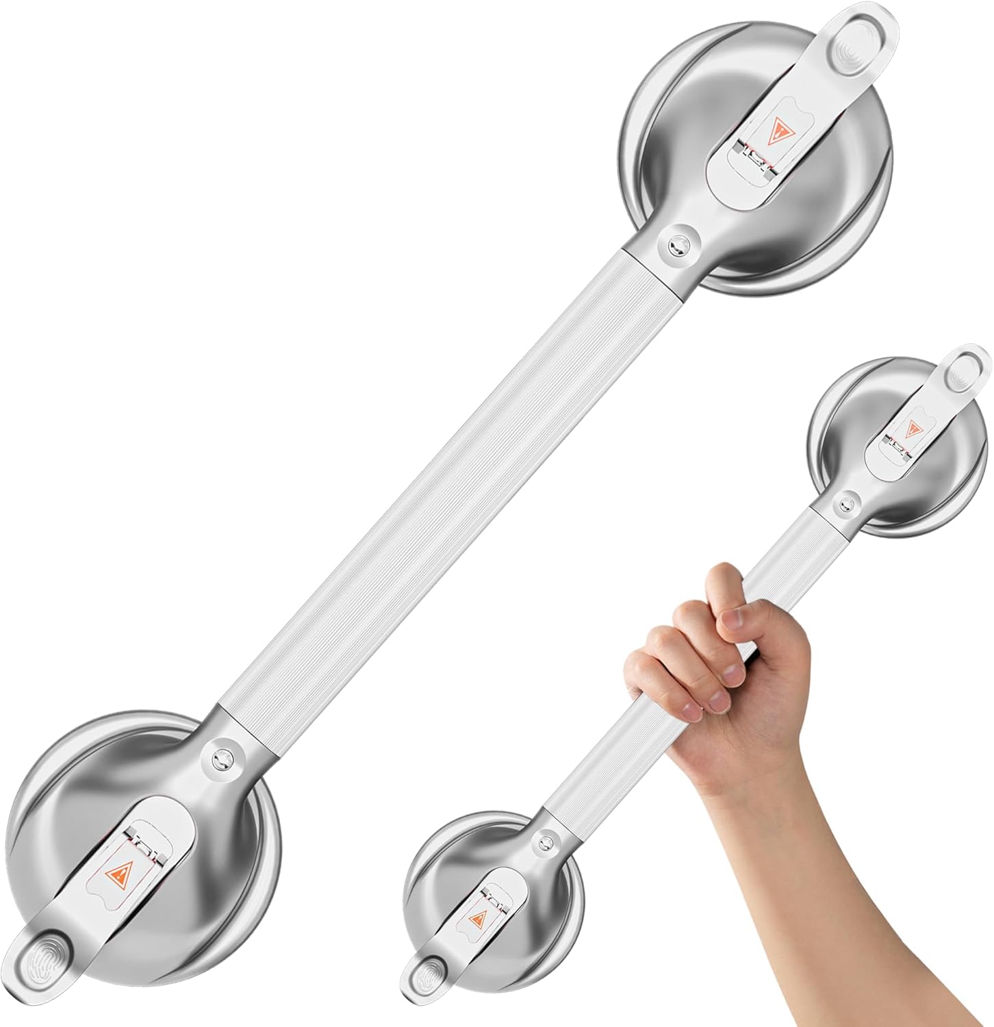 DAILYLIFE Shower Grab Bar for Bathtubs and Showers, 21 inch Heavy Duty Shower Handle with Strong Suction Cup, 300lbs Safety Shower Handrails for Seniors and Elderly, Silver(1 Pack)