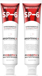 MSDRWIKEY SP-6 Probiotic Whitening Toothpaste - Enhanced Formula with 6 Probiotics for Teeth Whitening and Gum Health - Enamel-Safe, Fluoride-Free, Fresh Mint Flavor, 4.6oz (2)