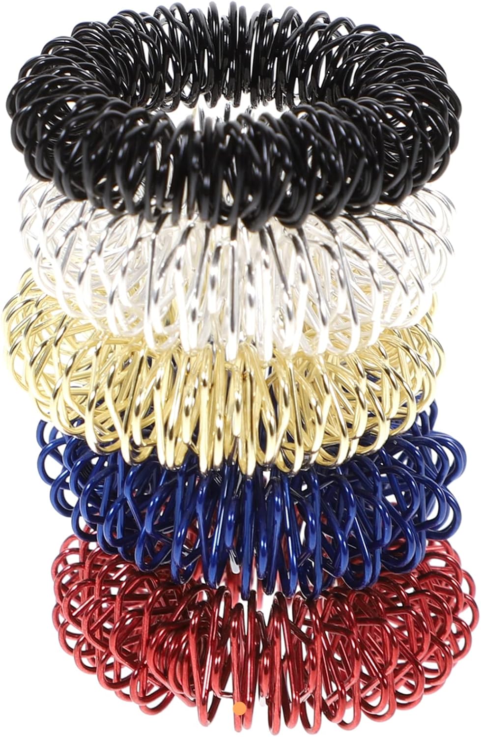 5pcs Spiky Sensory Finger Finger Massager Roller Silent Toy for Finger Massage (Gold Silver Black Blue Red)