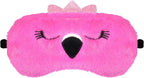 Funny Flamingo Sleeping Mask Eye Mask Cute Animal Sleep Mask Soft Plush Blindfold Travel Eye Cover Eyeshade for Kids Adults Girls Boys Women Men (Flamingo, Hot Pink)