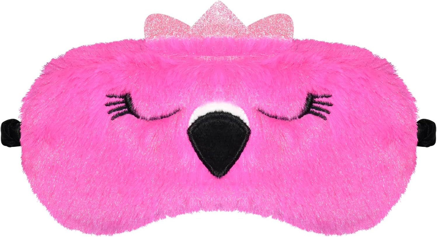 Funny Flamingo Sleeping Mask Eye Mask Cute Animal Sleep Mask Soft Plush Blindfold Travel Eye Cover Eyeshade for Kids Adults Girls Boys Women Men (Flamingo, Hot Pink)