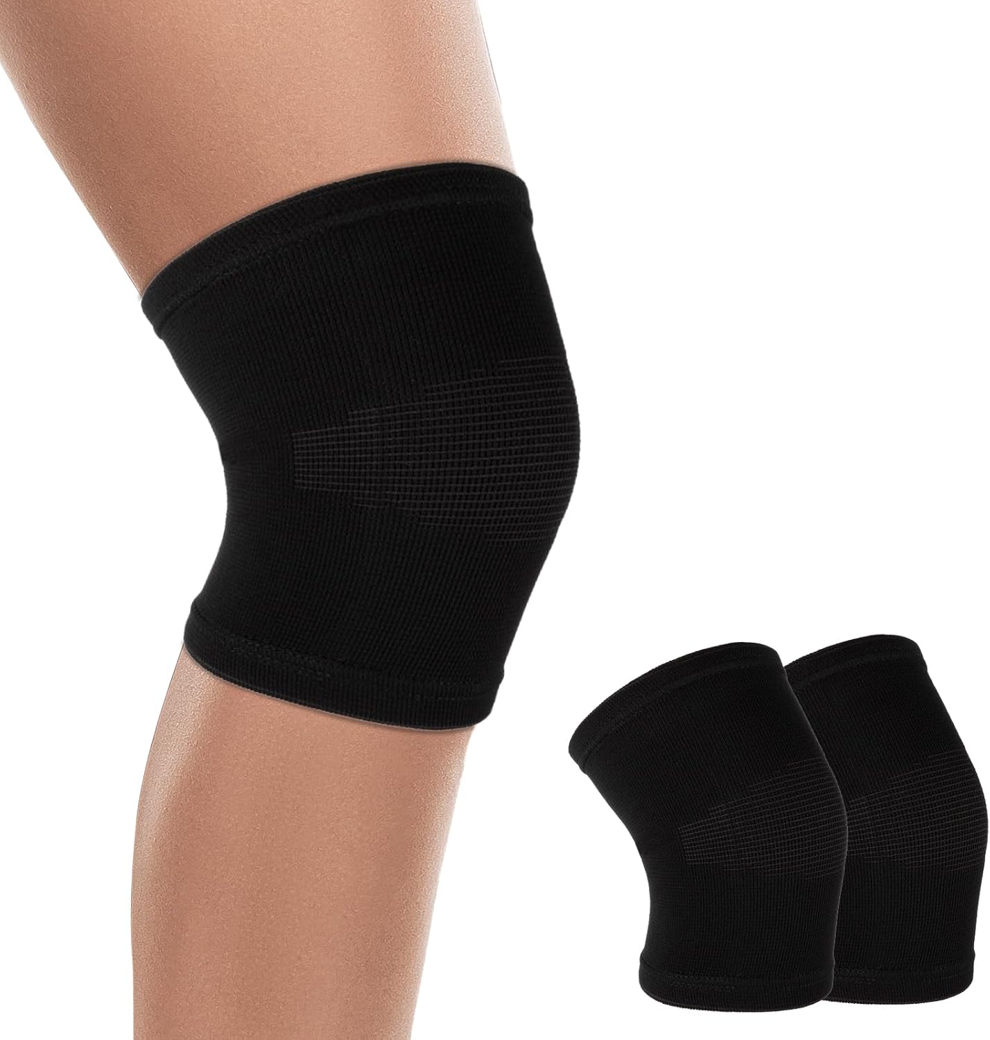 Andibro Kids Knee Sleeve Brace, 1 Pair Knee Compression Sleeve Breathable Children Knees Support Pad Elastic Soft Knees Protectors for Volleyball Football Dance Yoga Tennis Running Cycling Climbing(L)