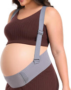 Belly Bands for Pregnant Women, Pregnancy Belly Band with Adjustable Support Brace Straps, Maternity Belt for Back, Abdomen and Waist (Gray,L)