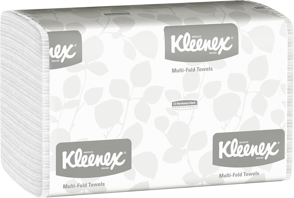 Kleenex® Multifold Paper Towels (01890), 1-Ply, 9.2" x 9.4" sheets, White, (150 Sheets/Pack)
