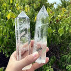 Zenkeeper 1PC Large Clear Quartz Crystal Points, Clear Quartz Crystal Tower Wand for Reiki Chakra Meditation