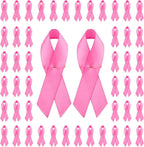 WANDIC Polyester Ribbon Satin Pins, Cancer Awareness Ribbon Pins Hope Faith Awareness Brooch for Party Event Supplies Clothing Decoration, 7.5cm