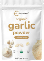 Organic Garlic Powder, 3 lb | Premium Raw Allium Sativum Bulb | Pungent & Savory Flavor | Great for Meats, Vegetables & Spice Mixes | Additive Free, Non-GMO, Bulk Supply