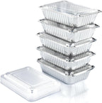Spare Essentials (55 Count) 2.25LB Aluminum Containers with Lids (8.5"x6") - Disposable Foil Container for Takeout, Baking, Freezing, Food Storage - Aluminum Pans with Lids, To Go Containers