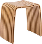 Bamboo Shower Bench, Non-Slip Shower Stool & 450 lbs, Waterproof Bathroom Stool Spa Bath Seat, Natural Bamboo Stool, Suitable for Multiple Settings: Bathroom, Bedroom, Dining room and Living room