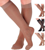 ABSOLUTE SUPPORT - Compression Stockings for Women 20-30mmHg - Sheer Graduated Support Knee High for Varicose Veins Circulation, Edema, Arthritis, Leg Pain - Beige, Medium - A205BE2