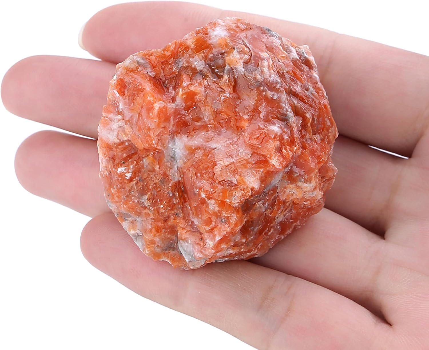 XIANNVXI Sunstone 1.8-2.2" Large Raw Crystals and Healing Stones Natural Rough Crystal Rocks for Decor Gifts Tumbling Cabbing Polishing Fountain Rocks 1PCS