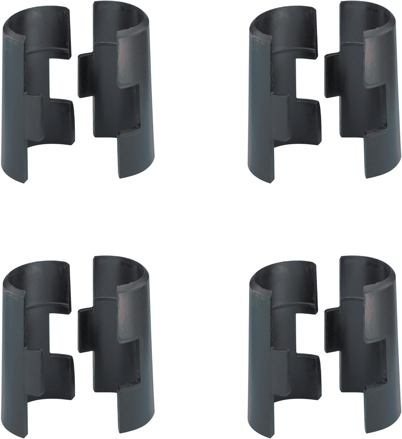 Metro 9985 Replacement Plastic Split Sleeves - Pack of 4 Wire Shelf Clips for Super Erecta Industrial Wire Shelving - Black