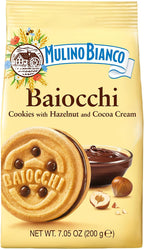 Mulino Bianco Baiocchi Cookies – Pack of 10 (7.05oz Bags) – Authentic Italian Biscuits with Chocolate Hazelnut Cream Filling – Perfect Snack or Coffee Companion – Made with Natural Ingredients and No Palm Oil