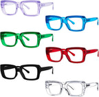Eyekepper 6 Pack Ladies Reading Glasses - Stylish Oversized Square Readers for Women +3.00