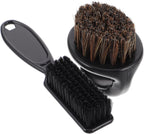 Beavorty Beard Brush Set for Men 3-Piece Barber Knuckle Brush and Scalp Scratcher Nylon Bristle for Facial Hair Grooming Professional Hair Tools for Barbers and Home Use