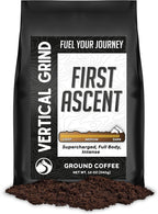 Vertical Grind First Ascent – Arabica Ground Coffee Dark Roast, Small-Batch Roasted, Bold Smooth Flavor, Dark chocolate smoky finish, Adventure-Inspired Premium Coffee, All Brewing Methods, 12 oz