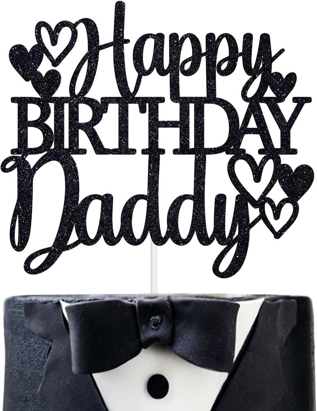 Happy Birthday Daddy Cake Topper - Happy Father's Day, Best Dad Ever, Gift for Father's Birthday Party Decoration Supplies