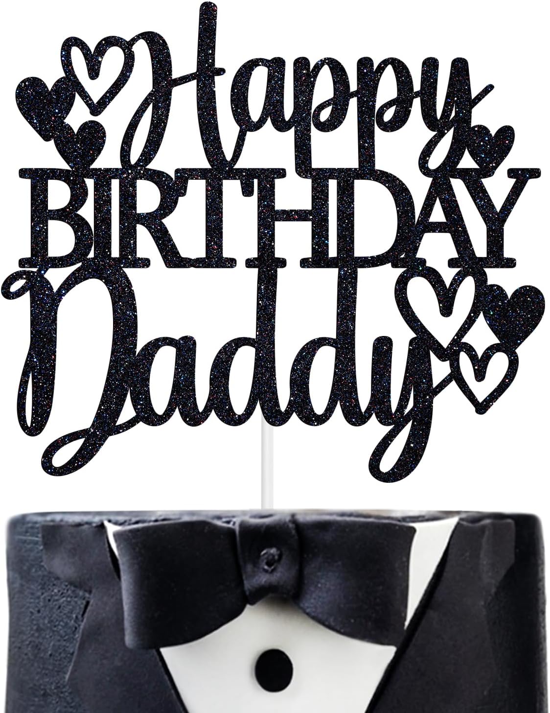 Happy Birthday Daddy Cake Topper - Happy Father's Day, Best Dad Ever, Gift for Father's Birthday Party Decoration Supplies