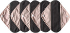 5 Pieces Charcoal Bamboo Mama Cloth/Menstrual Pads/Reusable Sanitary Pads (Light Pink, Pantyliner (8 inch))
