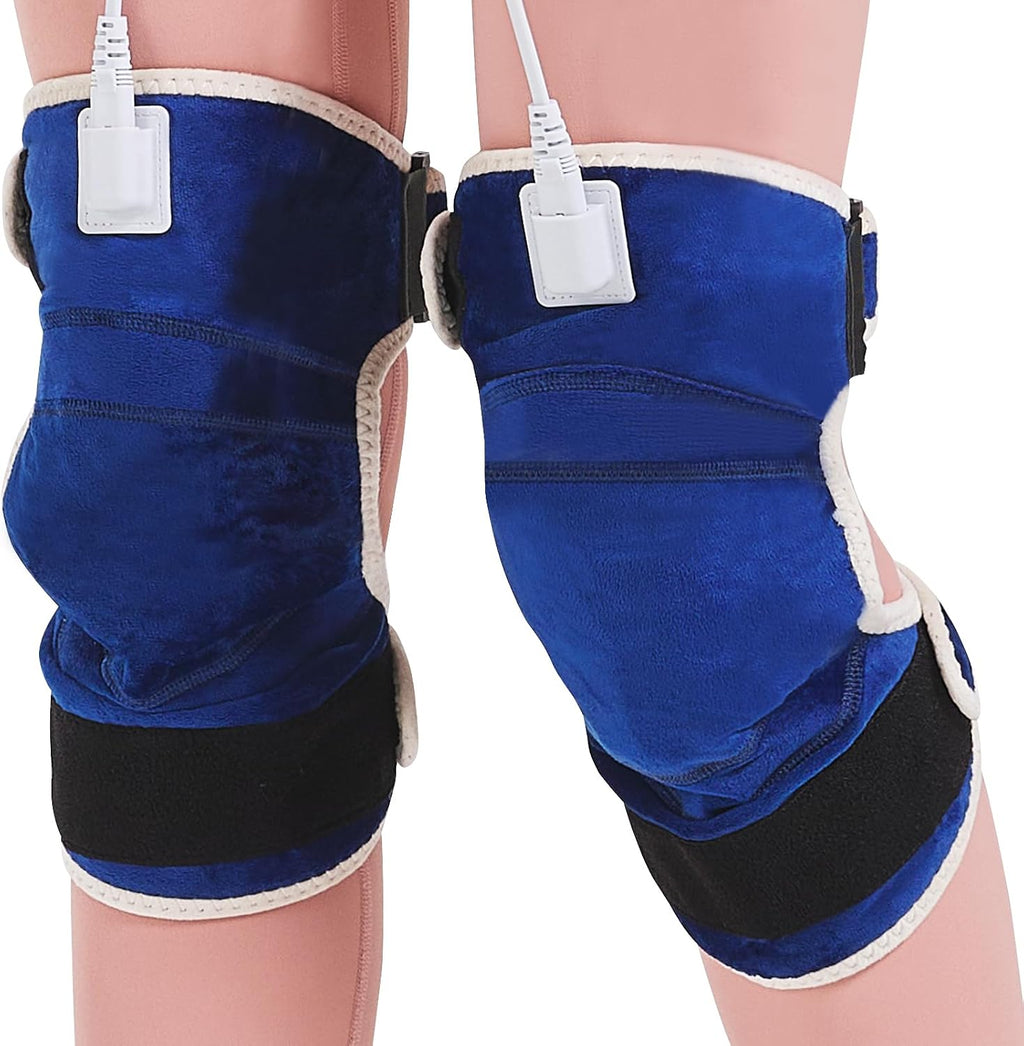 AOBOCO 1 Pair Heating Pad for Knee Pain Relief & Arthritis - Upgrade Heated Knee Wraps 30s Fast Heat - Knee Braces for Knee Treatment Men and Women Auto Shut Off & 86℉-158℉