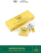 TWG Tea | Emperor Sencha | Green Tea | Japanese Tea | 15 Hand Sewn Cotton Teabags | Gift Set