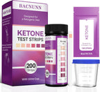 Ketone Test Strips - Upgraded 200 Keto Sticks Urine Test for Ketogenic & Low-Carb Diets with Urine Cup - Ketosis Home Urinalysis