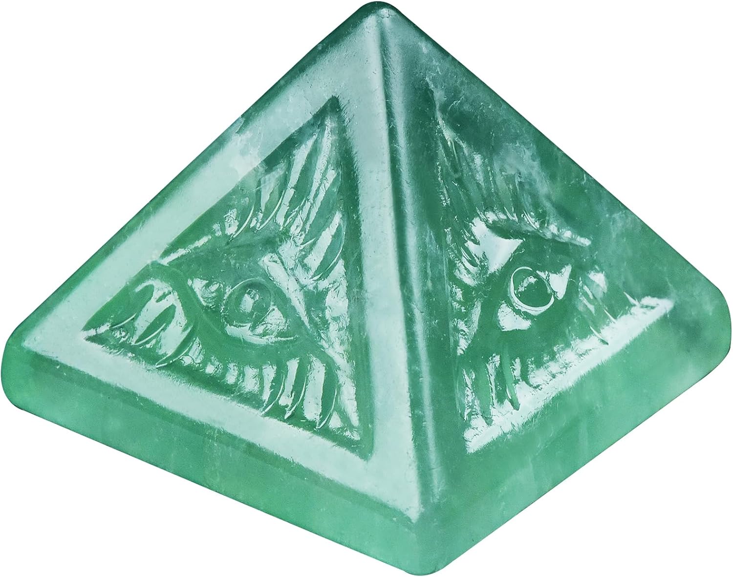 Fluorite Healing Crystal Pyramid,Natural Stone Green Pyramid for Meditation, Reiki Energy, Chakra Balancing,Energy Enhancement Great Gift for Home Decor, Office Desk, and Spiritual Practices