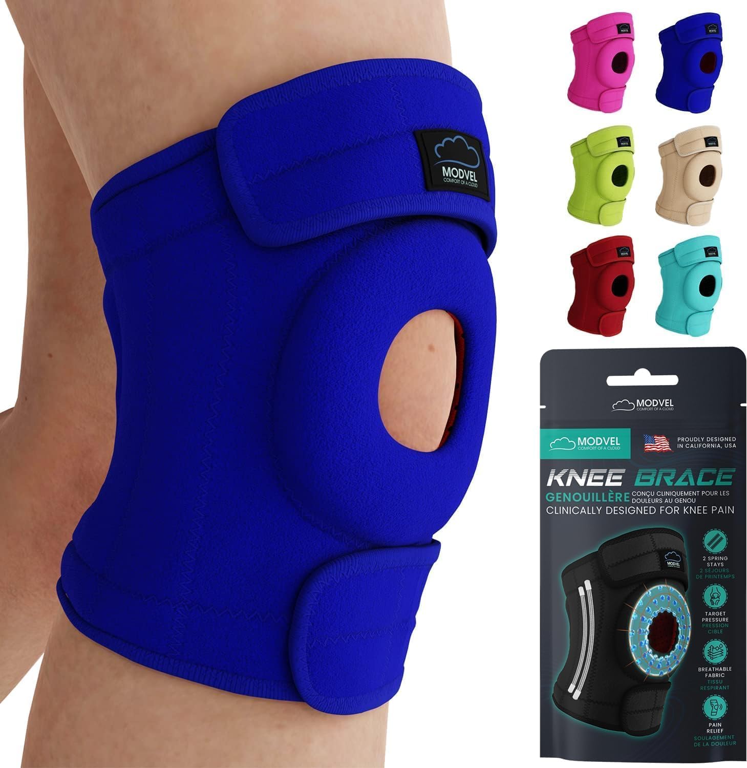 Modvel ELITE Knee Brace for Men & Women – Patella Gel Pads & Side Stabilizers for ACL, Meniscus Tear, Arthritis & Injury Recovery – Maximum Support for Running, Sports & Joint Pain Relief