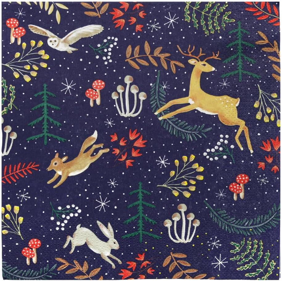 Talking Tables 20 x Truly Magical Recyclable Christmas Napkins for Decoupage | Enchanting Winter Wonderland Xmas Disposable Serviettes | Perfect for Holiday and Christmas Season | 13 x 13 Inches