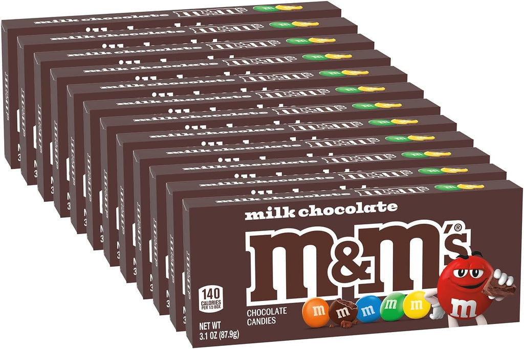 M&M'S Milk Chocolate Candy Movie Theater Box, 3.10 Ounce (Pack of 12)