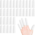 200 pcs Cotton Finger Cots - Cloth Finger Cots Finger Toe Sleeves Fingertips Protective Cover, White Finger Cots Finger Protectors, Thumb Protector for Finger Tips Comfortable and Breathable(White)